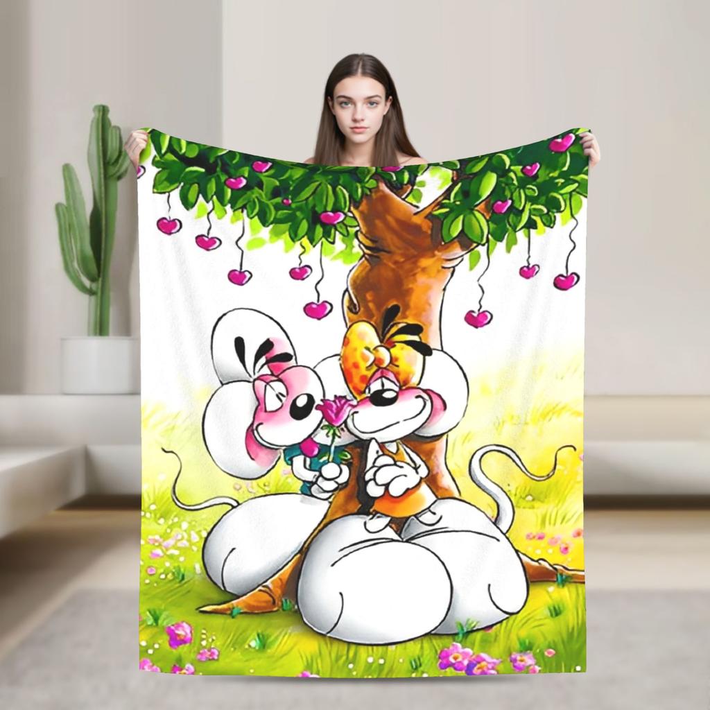 D-Diddles Blankets Flannel Diddl Catoon Soft Throw Blankets for Bedding Couch Bedroom Quilt