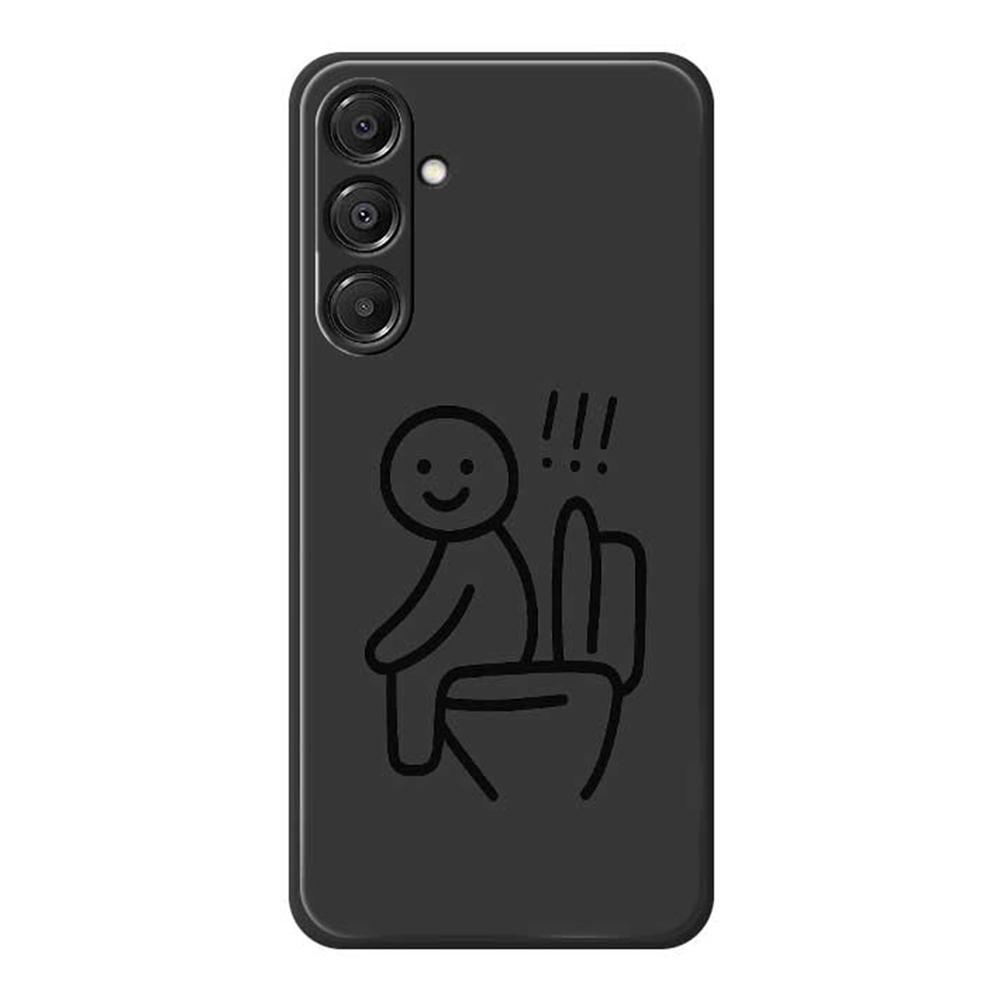 For Samsung Galaxy A16 5G/4G Case Stickman Toilet Pattern Printing Straight Edge TPU Phone Back Cover