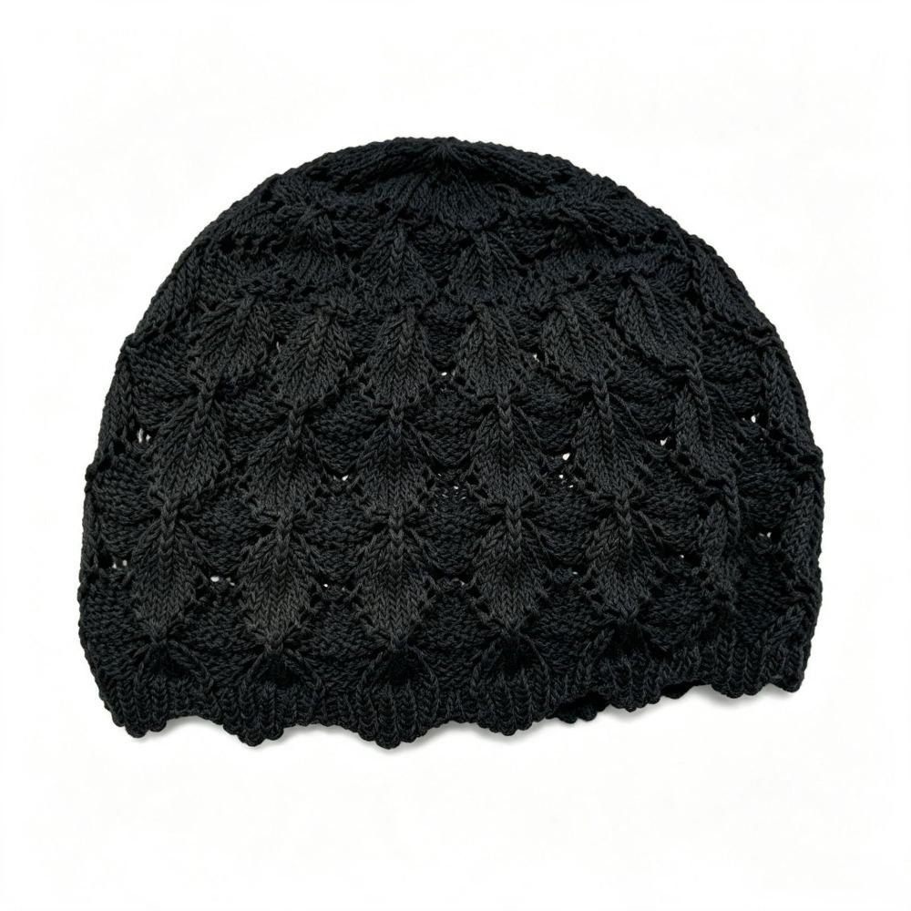 Flower Lace Beret Cap Hollowed Out Turban Hat New Knitted Beret Hat Women