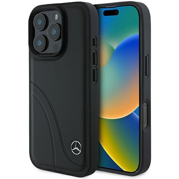 Mercedes Mehcp16X23Rbcsk Iphone 16 Promax 6.9 Czarny/Black Hardcase Mb Curved Stitches Leather