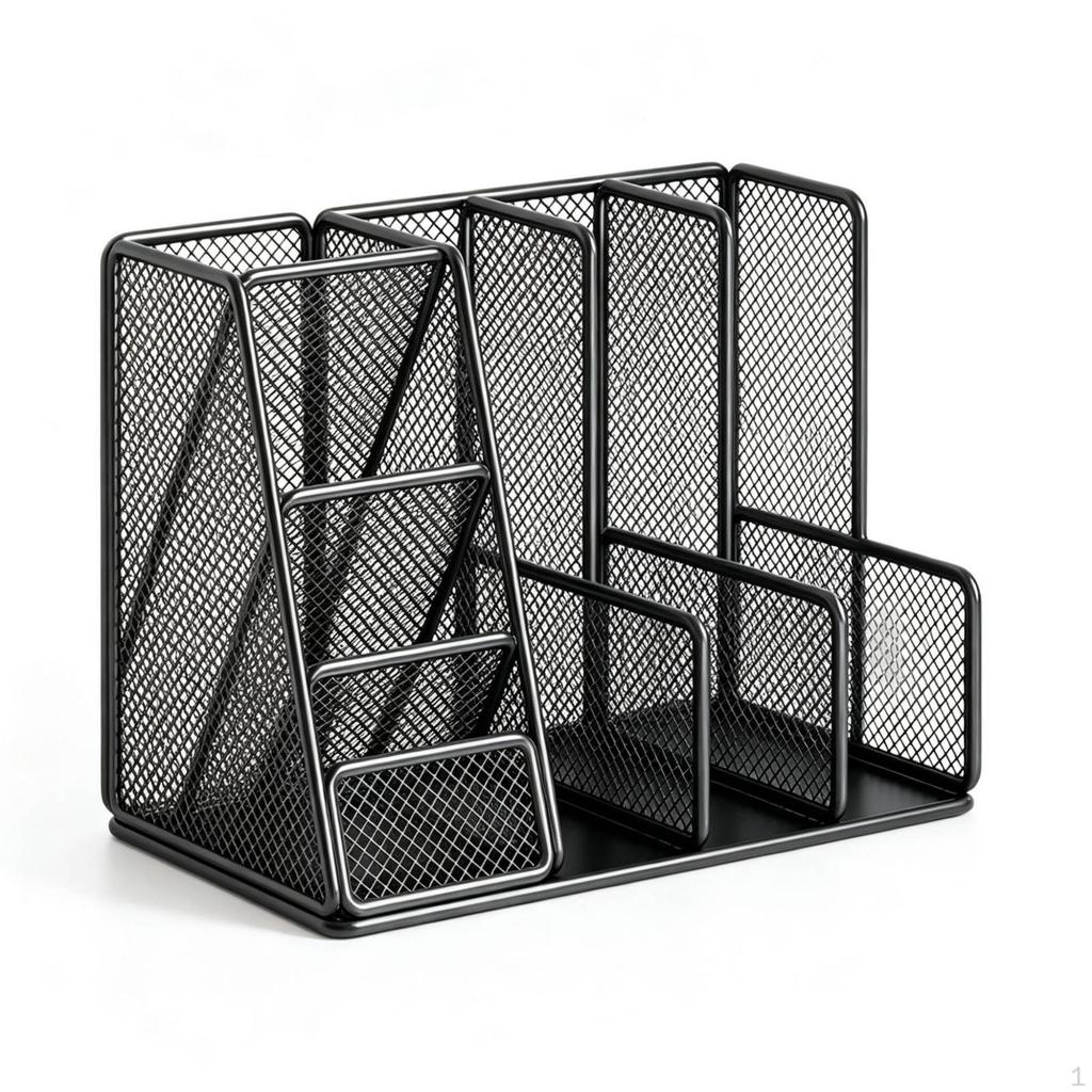 Mesh File Organizer Metal with Dividers SpaceSaving Book Rack for Professionals,