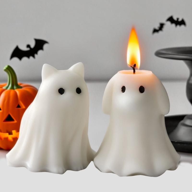 Reusable Silicone Specters Candle Mould for Halloweens Decorations With Pet Inspire Cats Dog Designs