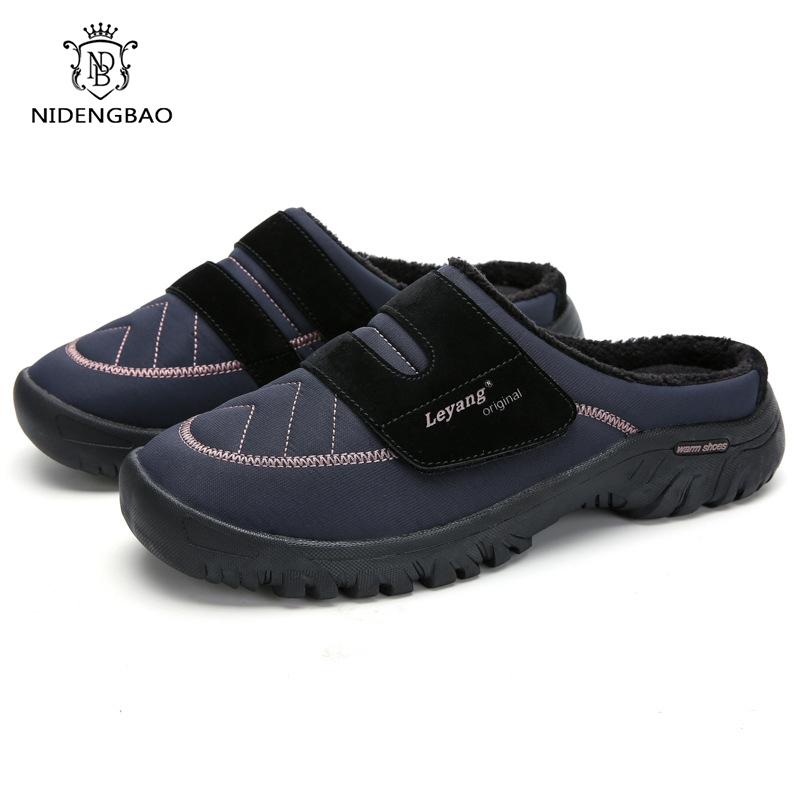 Winter Men Slippers Flip Flops Men Warm Fur Slides Men Shoes Outdoor Slippers Unisex Hotel Slippers Home Pantoufle Homme