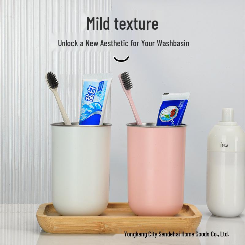 Stainless Steel Toothbrush and Mouthwash Cup Set for Couples and Kids