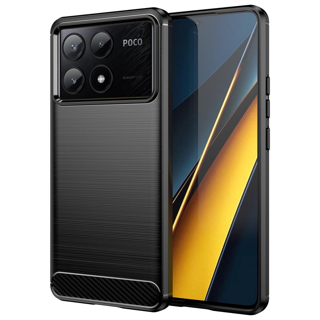 Für Xiaomi Poco X6 Pro 5G/Redmi K70E 5G Hülle Kohlefaser Textur Handy TPU Abdeckung
