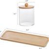 Bamboo Lid Cotton Swab & Makeup Remover Acrylic Storage Box: Includes Cotton Balls, Dental Floss, Round Box