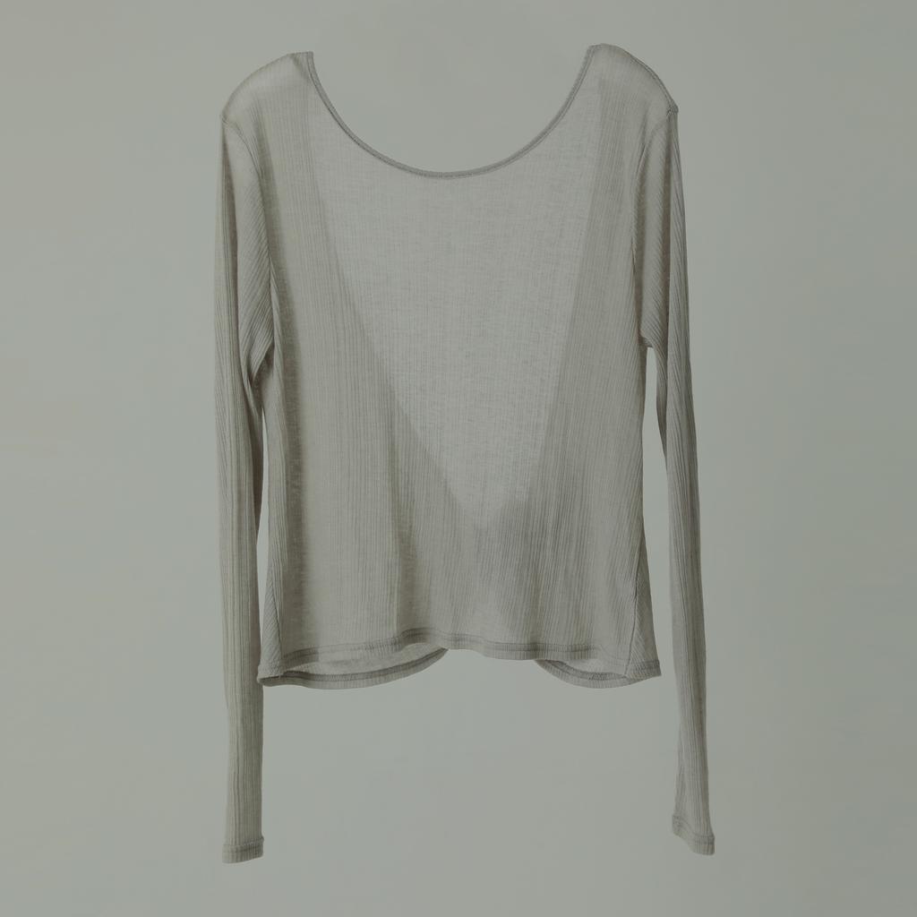 NAYRO Two-Way Twist Rib T-Shirt Light Grey
