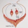 4PC Women's Fashion Water Drop Crown Necklace Earrings Zircon Set Suitable for Wedding, Party, Festival Gifts