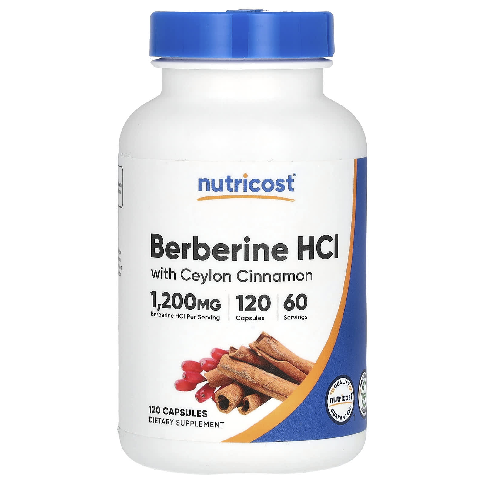 

Berberine Hcl with Ceylon Cinnamon, 120 Capsules
