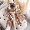 Women'S Luxury Imitation Cashmere Pashmina Scarf With Animal Prints Winter Warm Thick Blanket Wrap Shawl For Female