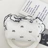 Lace Bow Makeup Bag: Sweet Fresh Lotus Leaf Design Clutch with Diamond Accents