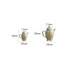 Mini Ceramic Petal Teapot Set Aesthetic Dollhouse Accessories Miniature Tea Party Props Desktop Ornament for Bedroom Shelf Decor
