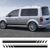 2PCS Car Door Side Skirt Stickers Racing Stripe Style Vinyl Decals Auto Decor Accessories For Volkswagen VW Caddy MK2 MK3 MK4