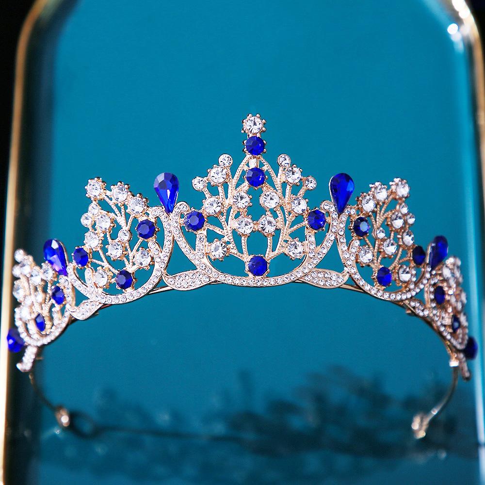 DIEZI Baroque Bridal Crown Headwear Crystal Hair Dress Accessories Tiara For Women Wedding Rhinestone Crown Hair Jewelry