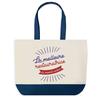Tote Bag - PLANETEE - World's Best Restaurant Owner - Blue Background - Cotton 40x45 Cm - Large Size