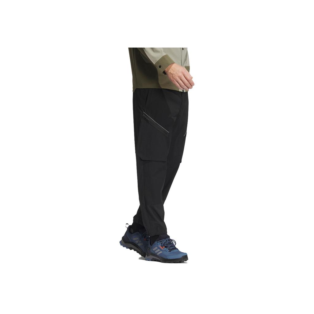 Adidas Solid Color Stylish Trim Outdoor Cargo Pants Men Pants Black IC7994