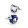 Gemelos Igame Mapa del Mundo Material de Latón de Calidad Color Azul Diseño de Globo Gemelos Para Hombres Regalo