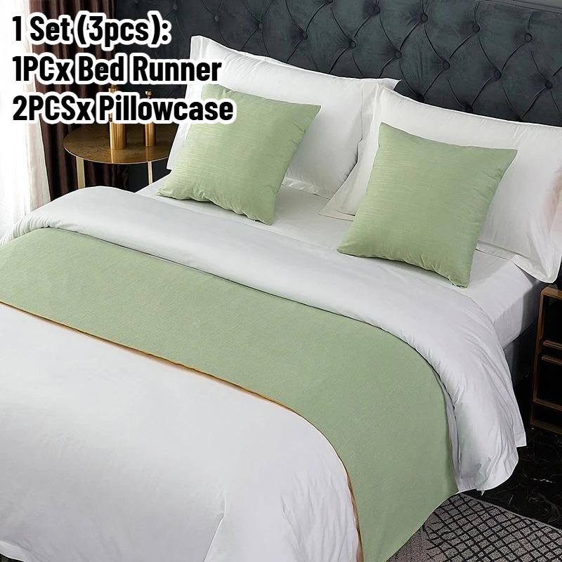 

1Set European Style Bedding Luxury 50cm Bed Runner Throw Home Hotel Decoration BedFlag Wedding Bedroom Bed Tail Towel Pillowcase 50x180cm 1Set(3pcs)