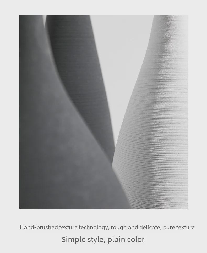 Bei Hanmei Long-Neck Ceramic Vase - Hand-Brushed Decor for Home Furnishing