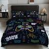 Bed Three-Piece Quilt Cover Pillowcase Gamepad Digital Printing Kit Home Textile