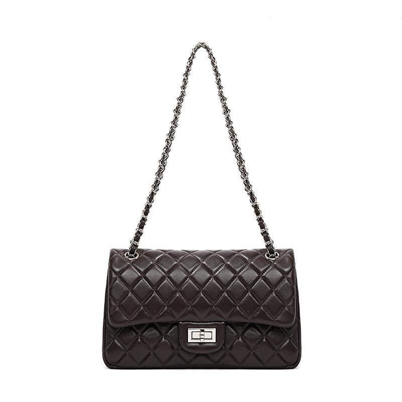 New sheepskin fashion crossbody armpit small square bag, women's diamond chain small fragrant shoulder bag