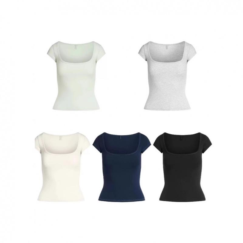 SKIMS Cotton Jersey Square Scoop Neck Short Sleeve T-Shirt