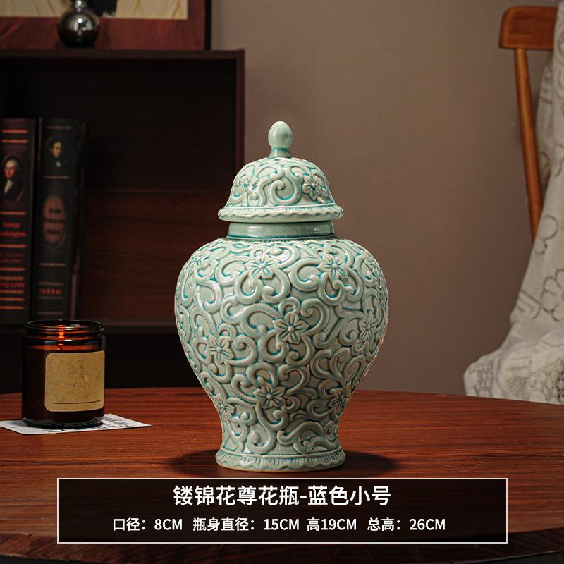Retro Blumenzweig Keramikvase Großes Vorratsglas Haushalt Hydrokultur Vase Blumenarrangement Behälter Innen Handwerk Dekoration
