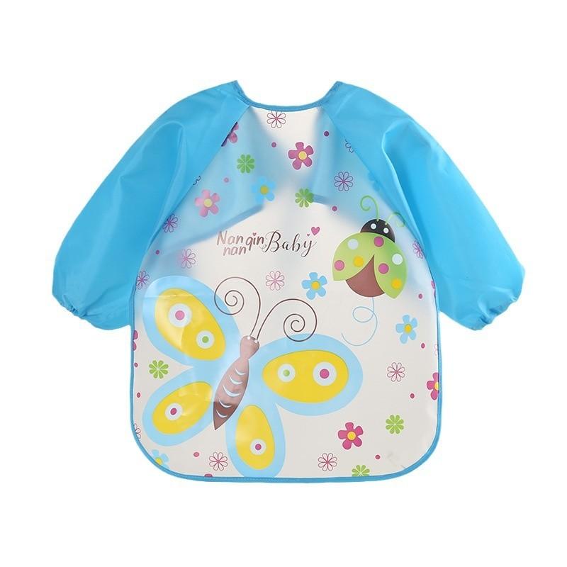 Bear Frog Cute Deer Elephant Owl Animal Print Baby Long Sleeved Bib Waterproof