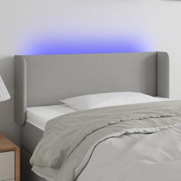 VidaXL Tête de Lit à LED Meuble de Chambre à Coucher Accessoire de Lit Simple Tête de Cadre de Lit Intérieur Gris Clair 3122938