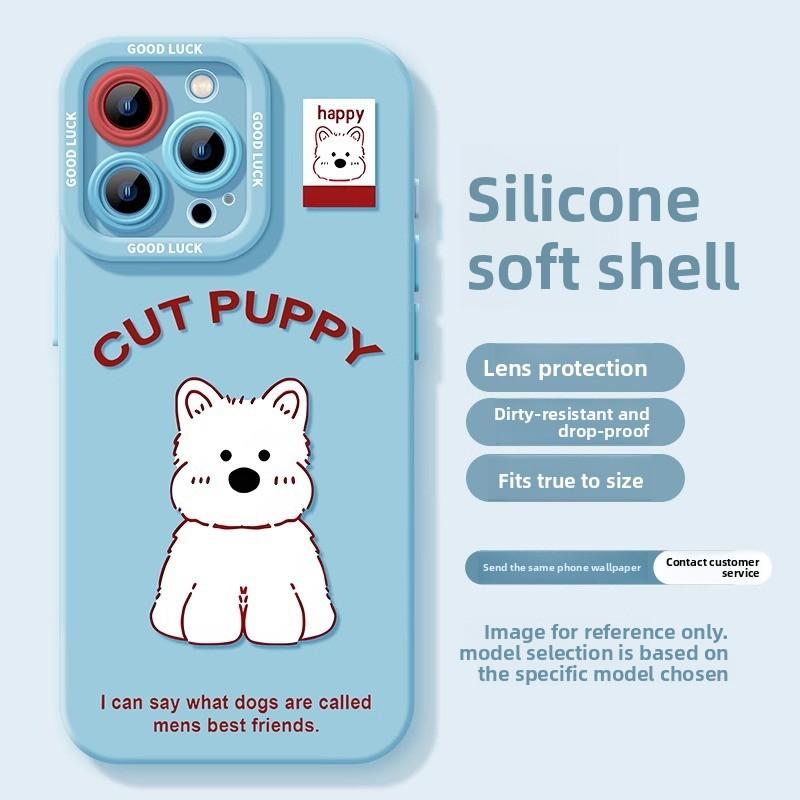 West Highland Puppy Apple 16 Pro Max Phone Case iPhone 15 14 Full Coverage Shockproof Silicone Cover Cute Style