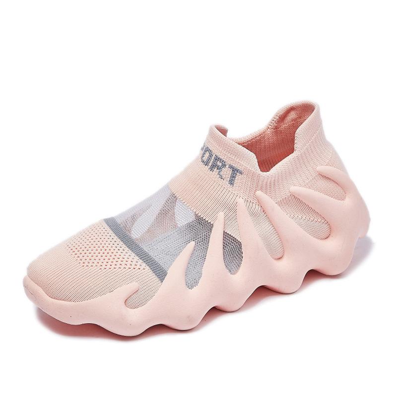 ins mesh breathable socks shoes women's 2025 summer new Korean version flying woven Xiaolongbao running casual shoes 450-11