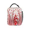 Yayoi Kusama Abstract Face Lunch Bag Fashion Office Lunch Box Custom Portable Insulated Thermal Tote Handbags