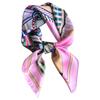Satin Women' Scarf 70x70 - Pastel Equestrian Style Scarf, Pink Frame