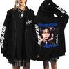 Graphic Print Loose Fit Zip Up Hoodie for Casual Streetwear