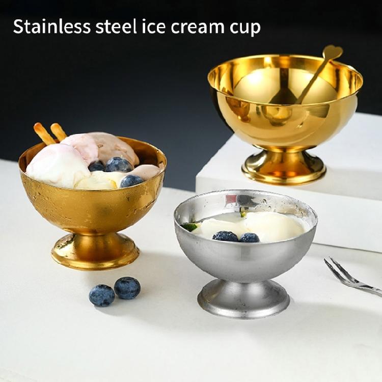 Family Kitchen Essential Nonrust Steel Salad Ice Creams Serving Bowl Sturdy Easy Washing Portable Multipurpose