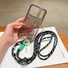 KEYSION Crossbody Wrist Strap Transparent Phone Case for iPhone 13 14 15 16 17 Pro Max Air 16 Plus Long Lanyard Shockproof Cover