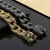 Kalen Vintage Stainless Steel Skull Cuban Chain Bracelets Men's Chunky Punk Golden Party Jewelry Gothic Heavy Accessories Gift