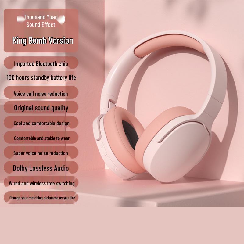 2025 New Model Wireless Over-Ear Bluetooth Noise-Cancelling Headphones for Gaming and Sports