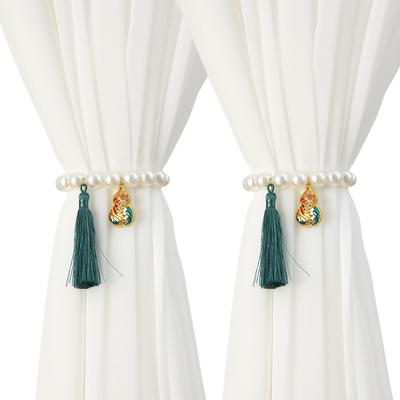 Magnetic Curtain Strap Abs Pearl Storage Curtain Buckle Curtain Strap Decorative Bow