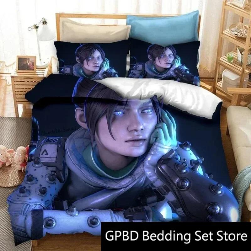 3D Print Apex Legends Game Bedding Set Double Twin King Duvet Cover Comforter Pillowcase Boys Girls Adults Bedroom