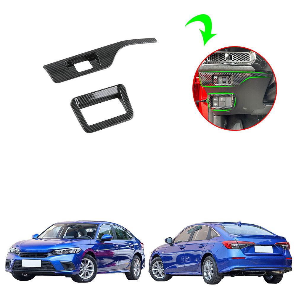 ABS Imitate Carbon Fiber Headlight Control Frame Cover For Honda 11th Civic