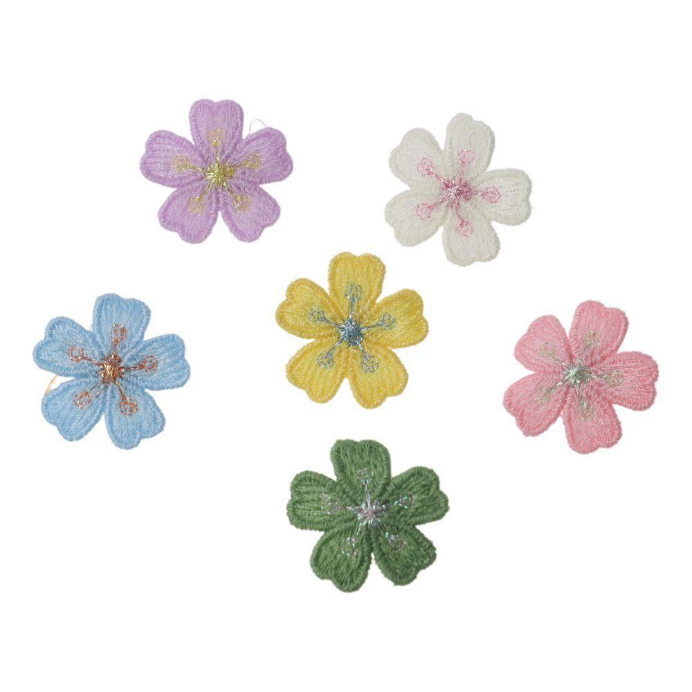 Colorful Embroidered Flower Fabric Pushpins for Cork Boards