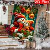 2D Flat, 2D Flat Christmas Forest Double Snowman Christmas Hanging Ball Garden Flag_2 (1)- Outdoor Garden Flag Double-sided Home Decoration Courtyard