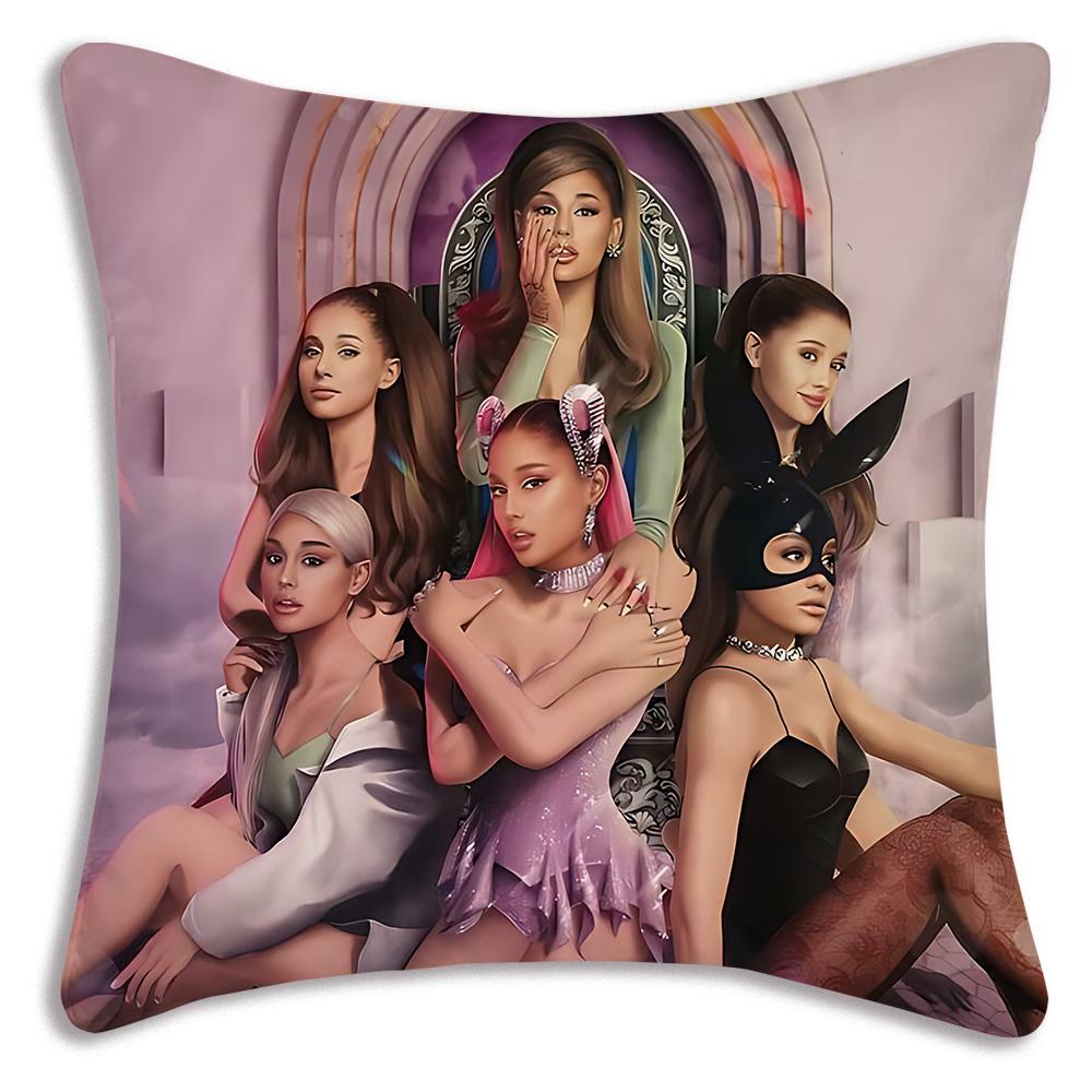 Singer For Arianas G-Grande Pillow Covers Cartoon Sofa Decorative Home Double-sided Printing Short Plush Cute Cushion Cover