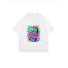 White Oversized T-Shirt With Soda Pop Can Graphic And Colorful Splash Design For Casual Wear