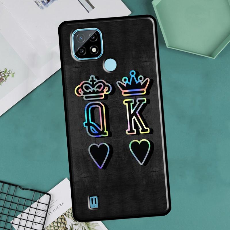 Husă pentru cupluri Crown QUEEN & KING pentru OnePlus Nord 2 9 10 Pro 9R 10R 8T Husă pentru Realme GT Master Neo 2 3 8i 9i 8 Pro