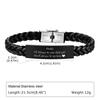 Vnox Black Braided Leather Bracelet for Men, Engraved Daddy Stainless Steel Bangle, Fathers Day Present Gifts from Daughter Son