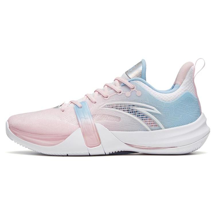 New Anta Crazy 4 Team Slip Resistant Cushioning Wear Resistant Low Top Basketball Shoes Pink Blue 112321601-5