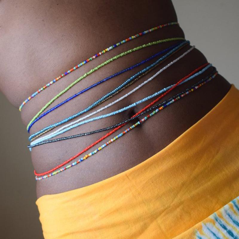Body Jewelry Sexy Inspirational Colorful Charm Belly Chain Diamond Star Waist Chain for Women