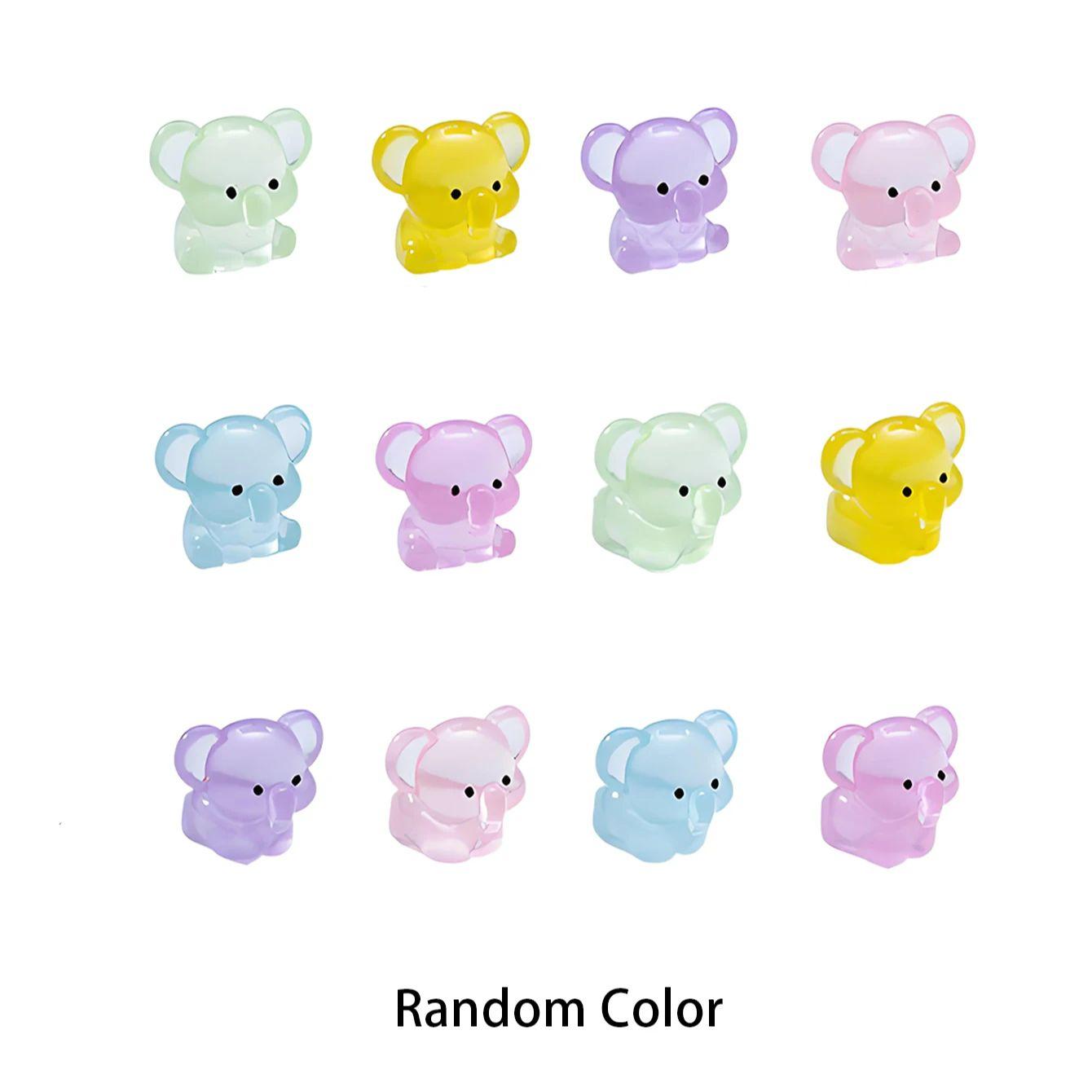 

10/20Pcsmini Resin Cute Glowing Elephants Animals Home Decor For Diy Fairy Garden Micro Landscape (As shown-3581)-
